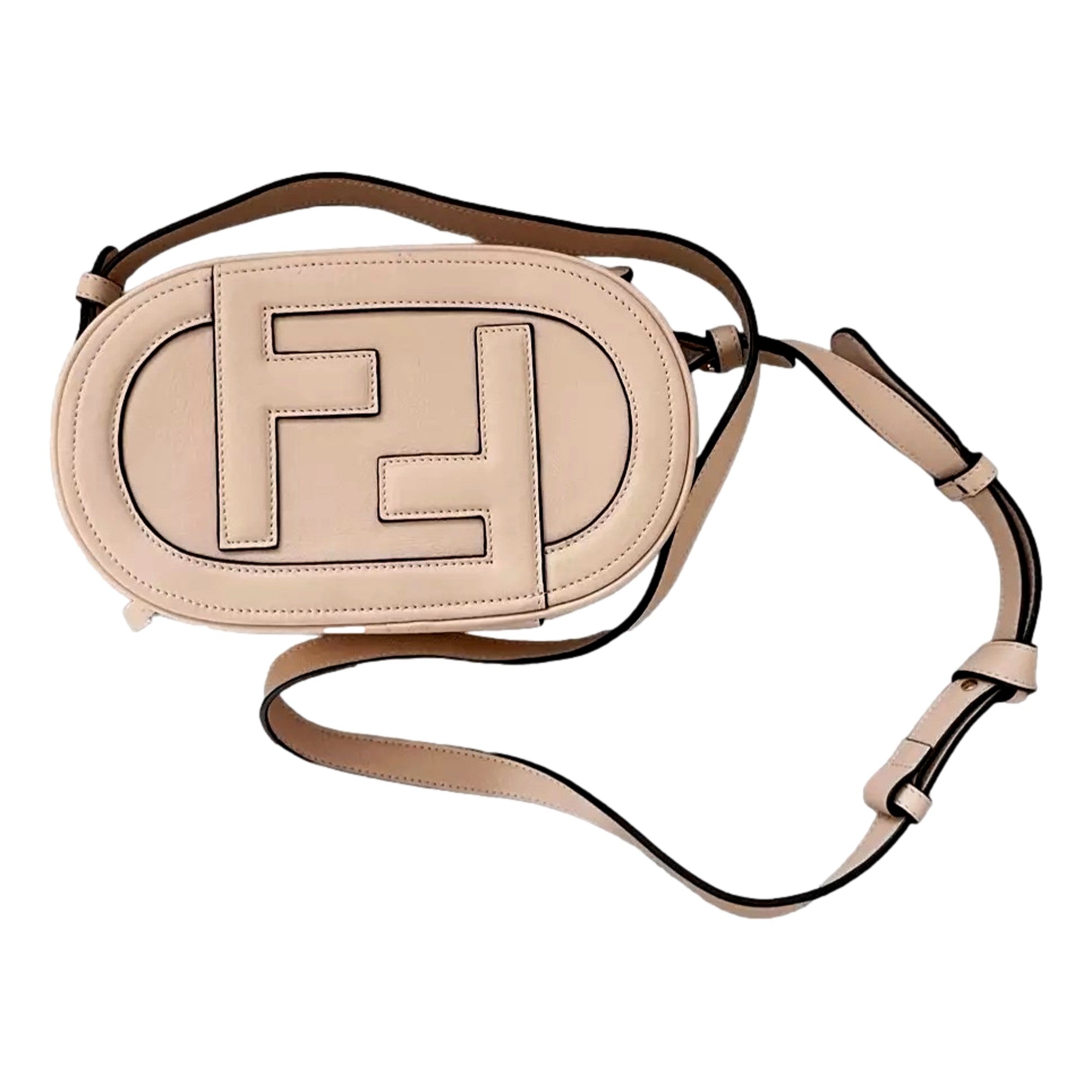 Fendi ‘O’Lock Mini’ Fendi Logo Light Rose Pink Shoulder and Crossbody Bag available at Queen Bee of Beverly Hills