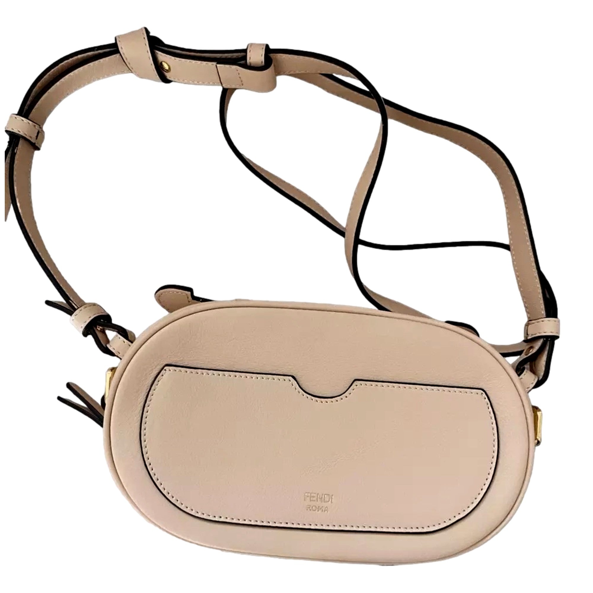 Fendi ‘O’Lock Mini’ Fendi Logo Light Rose Pink Shoulder and Crossbody Bag available at Queen Bee of Beverly Hills