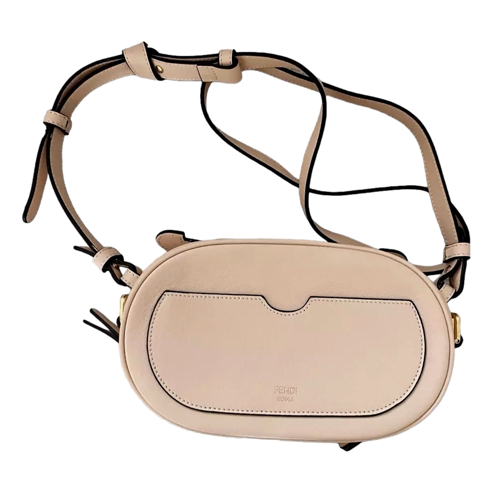 Fendi ‘O’Lock Mini’ Fendi Logo Light Rose Pink Shoulder and Crossbody Bag available at Queen Bee of Beverly Hills