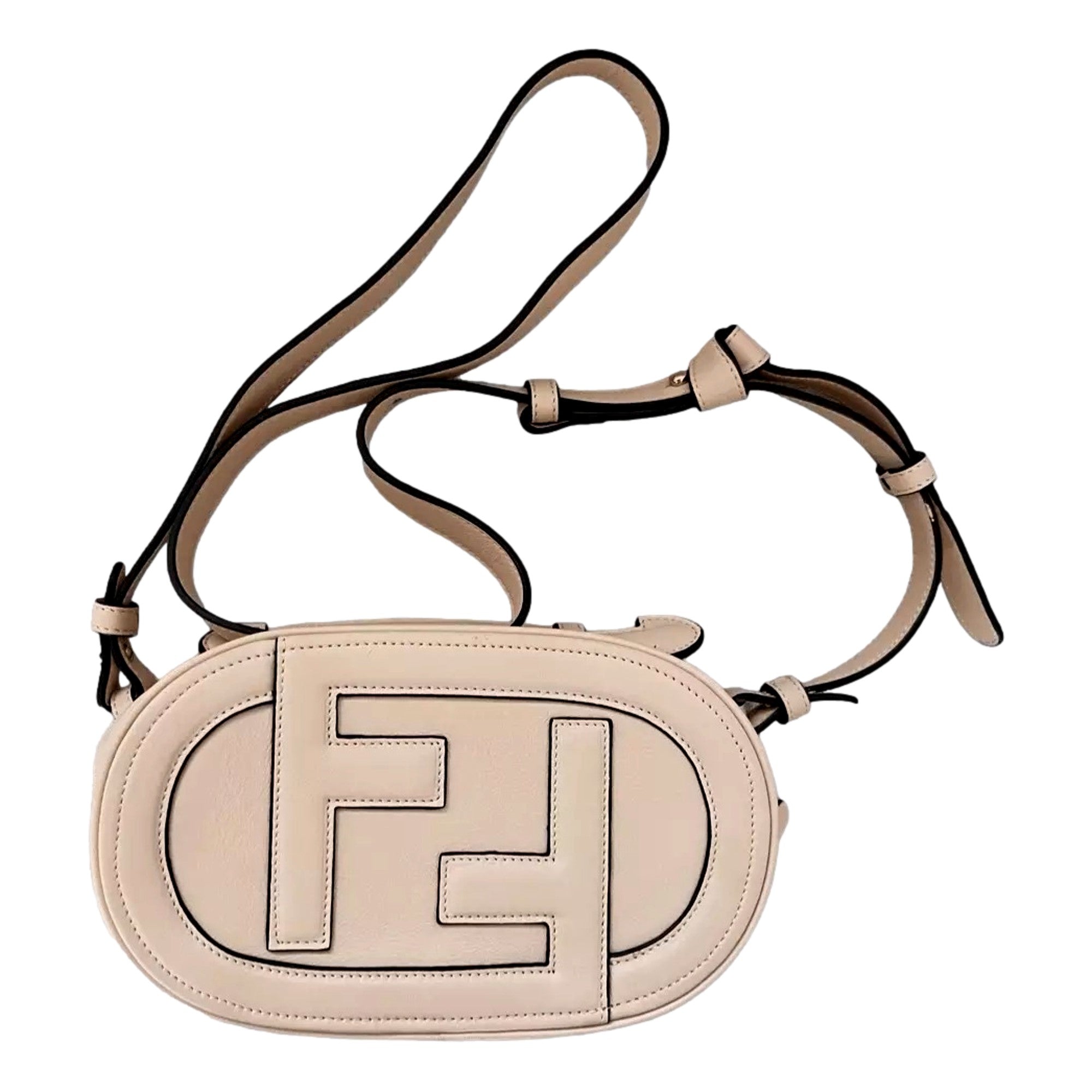 Fendi ‘O’Lock Mini’ Fendi Logo Light Rose Pink Shoulder and Crossbody Bag available at Queen Bee of Beverly Hills