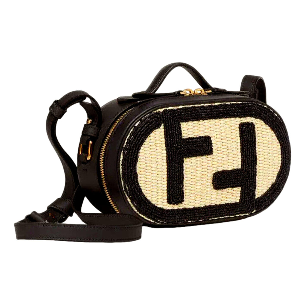 Fendi Mini Ff Leather Backpack in Black