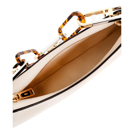 Fendi O'Lock Swing Ivory Calfskin Leather Shoulder Bag available at Queen Bee of Beverly Hills