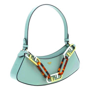 Fendi O'Lock Swing Tiffany Blue Calf Leather Small Hobo Shoulder Bag available at Queen Bee of Beverly Hills