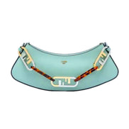 Fendi O'Lock Swing Tiffany Blue Calf Leather Small Hobo Shoulder Bag available at Queen Bee of Beverly Hills