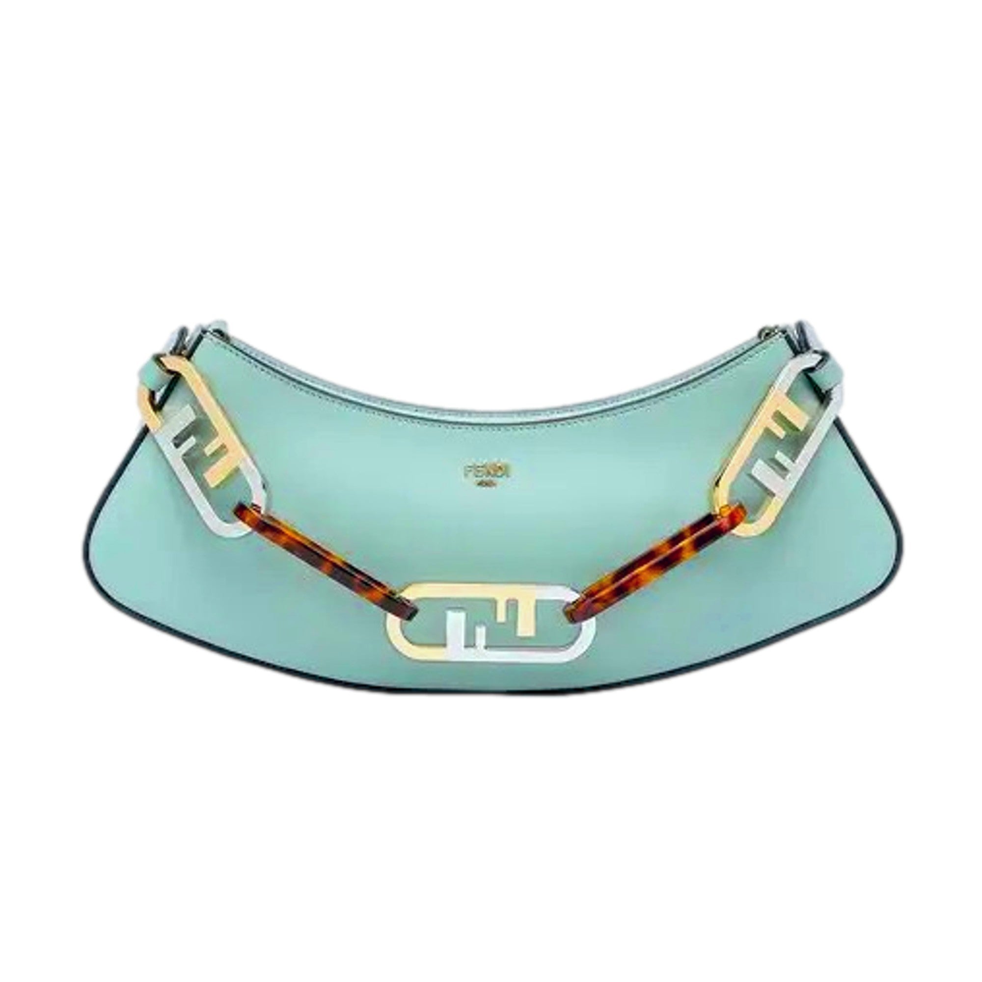 Fendi O'Lock Swing Tiffany Blue Calf Leather Small Hobo Shoulder Bag available at Queen Bee of Beverly Hills