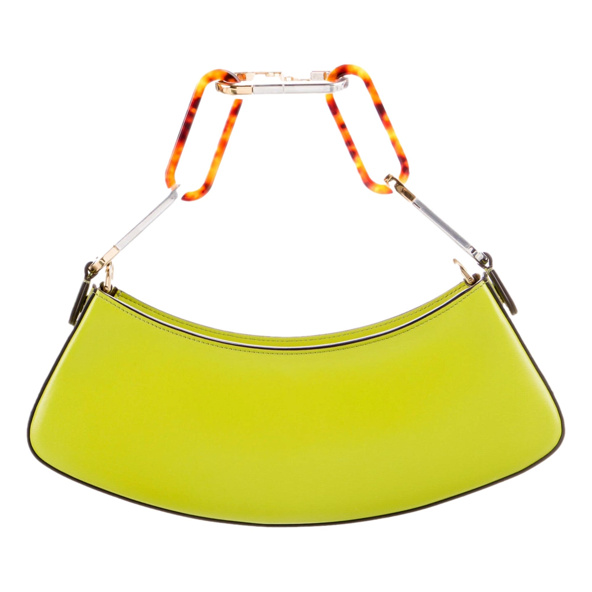 Fendi O'Lock Swing Wasabi Green Calf Leather Small Hobo Shoulder Bag available at Queen Bee of Beverly Hills