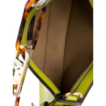 Fendi O'Lock Swing Wasabi Green Calf Leather Small Hobo Shoulder Bag available at Queen Bee of Beverly Hills