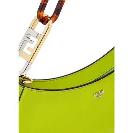 Fendi O'Lock Swing Wasabi Green Calf Leather Small Hobo Shoulder Bag available at Queen Bee of Beverly Hills