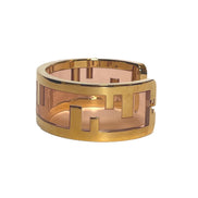 Fendi O'Lock Womens Gold Metal and Dust Pink Plexiglass Small Bracelet available at Queen Bee of Beverly Hills