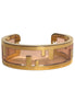 Fendi O'Lock Womens Gold Metal and Dust Pink Plexiglass Small Bracelet available at Queen Bee of Beverly Hills