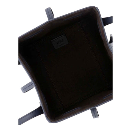 Fendi FF Origami Mini Sac Jacquard Canvas Leather Blue Handbag