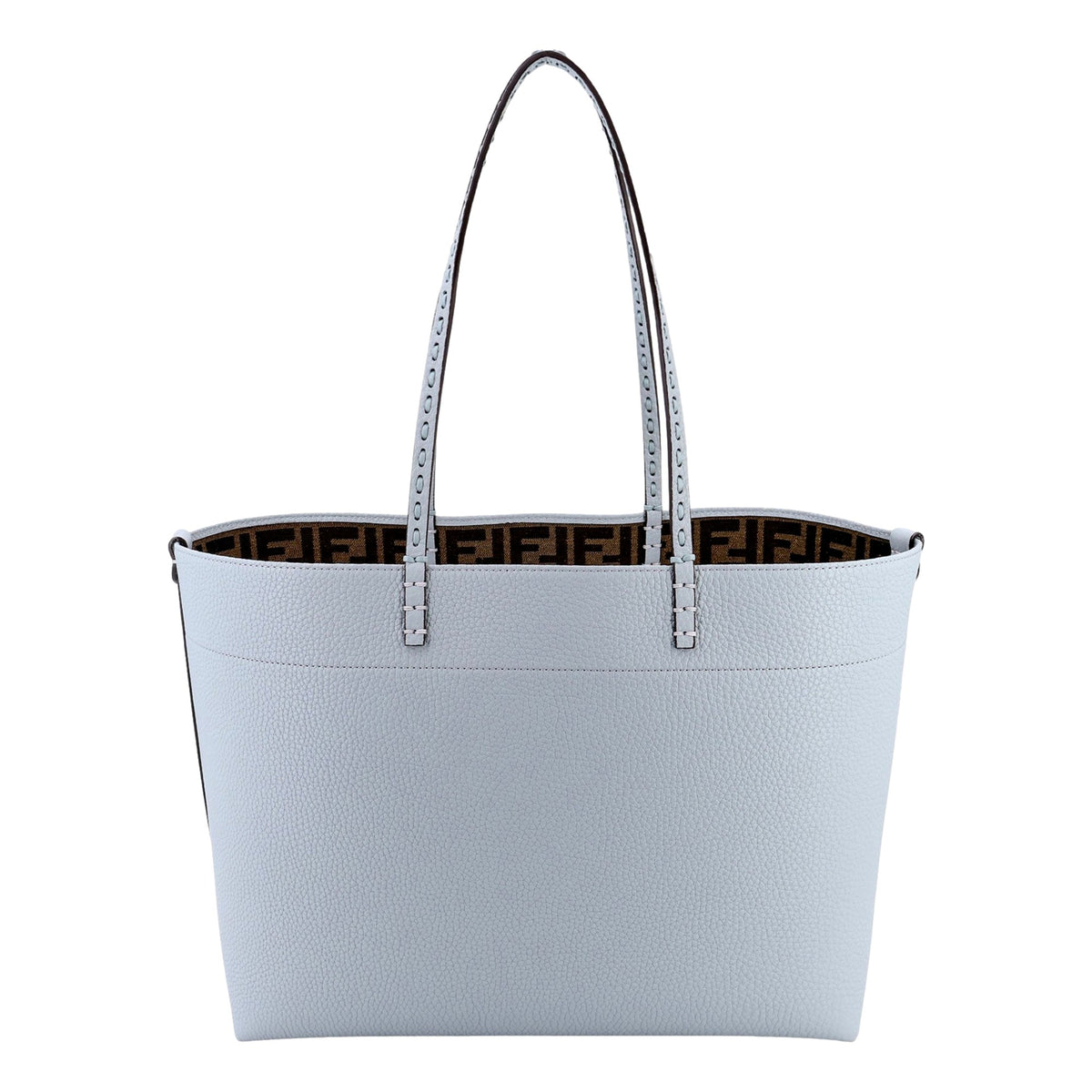 Fendi Reversible FF Canvas and Light Blue Leather Tote Bag - available at Queen Bee of Beverly Hills. 