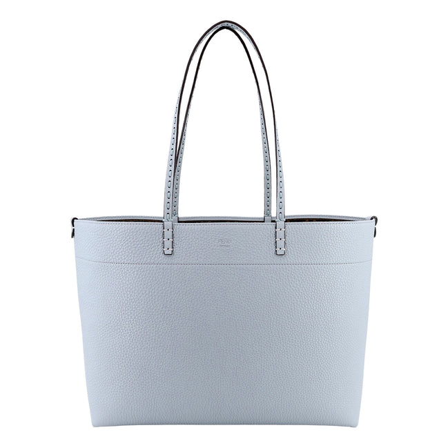 Fendi Reversible FF Canvas and Light Blue Leather Tote Bag - available at Queen Bee of Beverly Hills. 