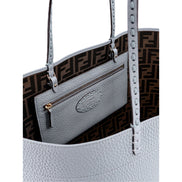 Fendi Reversible FF Canvas and Light Blue Leather Tote Bag - available at Queen Bee of Beverly Hills. 