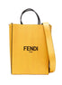 Fendi Roma 2Way Embossed Yellow Leather Crossbody Shopping Tote Bag available at Queen Bee of Beverly Hills