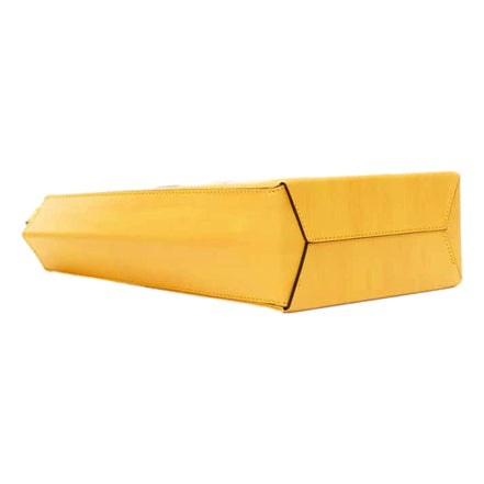 Fendi Roma 2Way Embossed Yellow Leather Crossbody Shopping Tote Bag available at Queen Bee of Beverly Hills