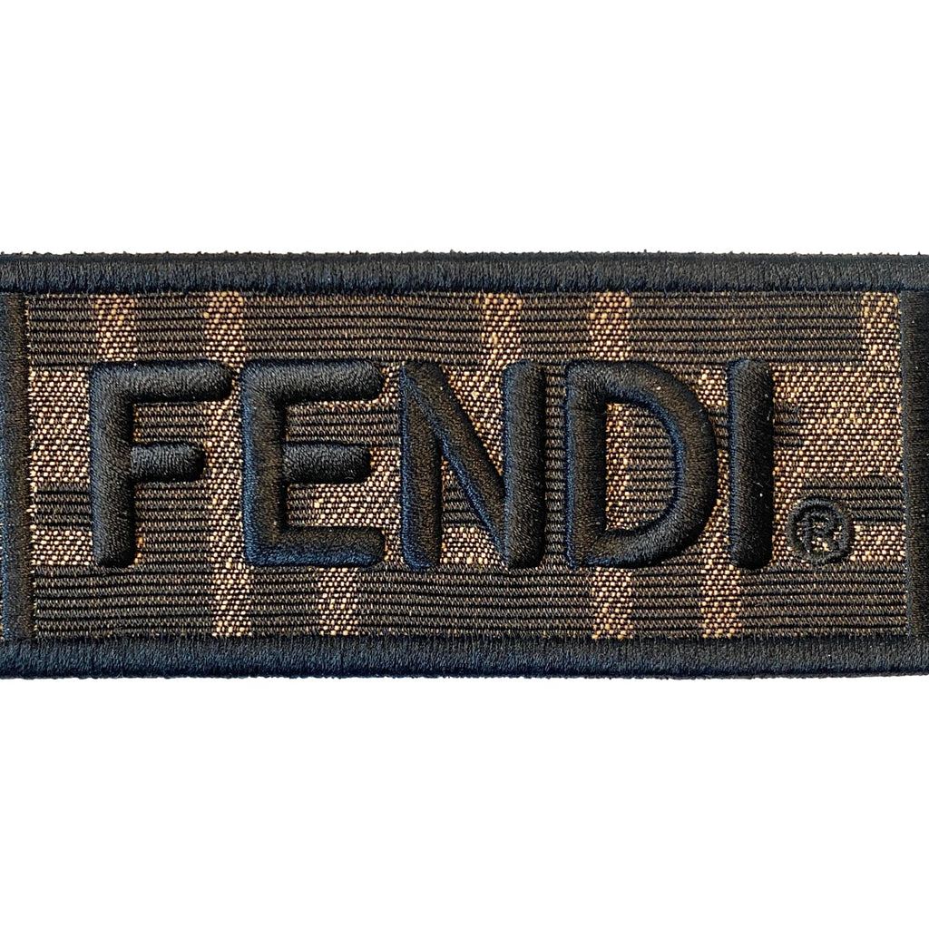 Fendi Roma Amor Embroidered Zucca Canvas Brown Mini Strap at_Queen_Bee_of_Beverly_Hills