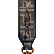 Fendi Roma Amor Embroidered Zucca Canvas Brown Mini Strap available at Queen Bee of Beverly Hills