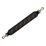 Fendi Roma Amor Embroidered Zucca Canvas Brown Mini Strap available at Queen Bee of Beverly Hills