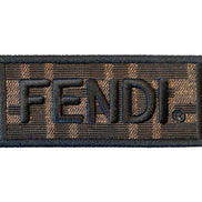 Fendi Roma Amor Embroidered Zucca Canvas Brown Mini Strap available at Queen Bee of Beverly Hills