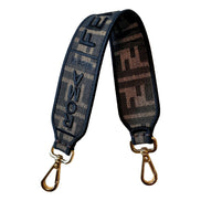 Fendi Roma Amor Embroidered Zucca Canvas Brown Mini Strap available at Queen Bee of Beverly Hills