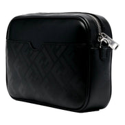 Fendi Roma Black Shadow Leather Canvas  Camera Crossbody Bag available at Queen Bee of Beverly Hills