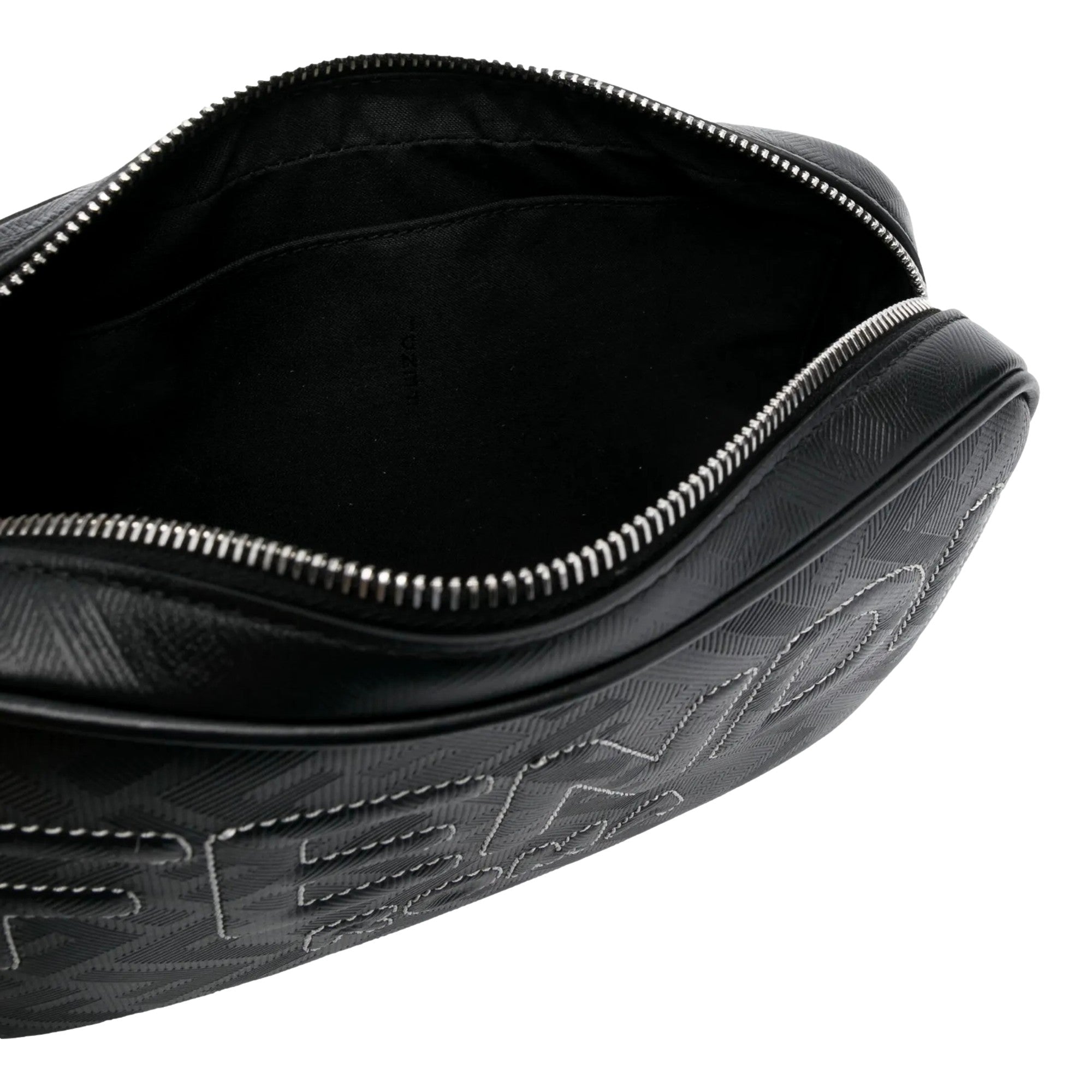 Fendi Roma Black Shadow Leather Canvas  Camera Crossbody Bag available at Queen Bee of Beverly Hills