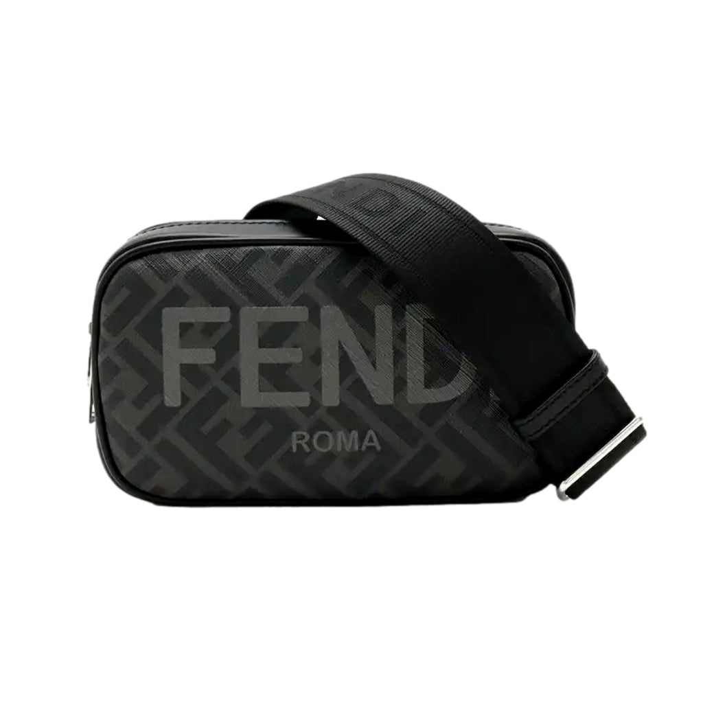 Fendi Black /Grey Zucca Coated Canvas and Leather Camera Bag Fendi