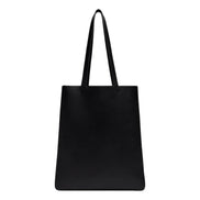 Fendi Roma Embossed Logo Black Calf Leather Large Shopping Tote Bag available at Queen Bee of Beverly Hills