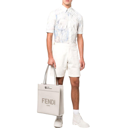 Fendi Roma Ghiaia Calf Leather Tote Bag available at Queen Bee of Beverly Hills