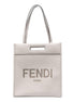 Fendi Roma Ghiaia Calf Leather Tote Bag available at Queen Bee of Beverly Hills