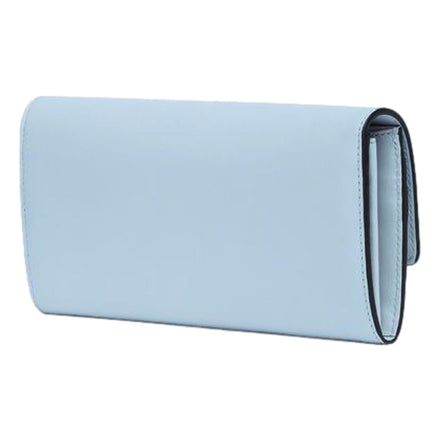 Fendi Roma Light Blue Smooth Calf Leather Continental Flap Wallet available at Queen Bee of Beverly Hills