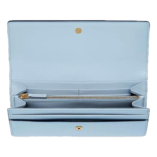Fendi Roma Light Blue Smooth Calf Leather Continental Flap Wallet available at Queen Bee of Beverly Hills