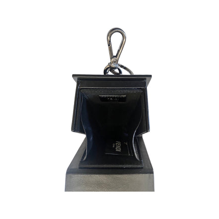 Fendi Roma Mini Box Black Leather Key Ring Charm available at Queen Bee of Beverly Hills