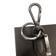 Fendi Roma Mini Box Black Leather Key Ring Charm available at Queen Bee of Beverly Hills