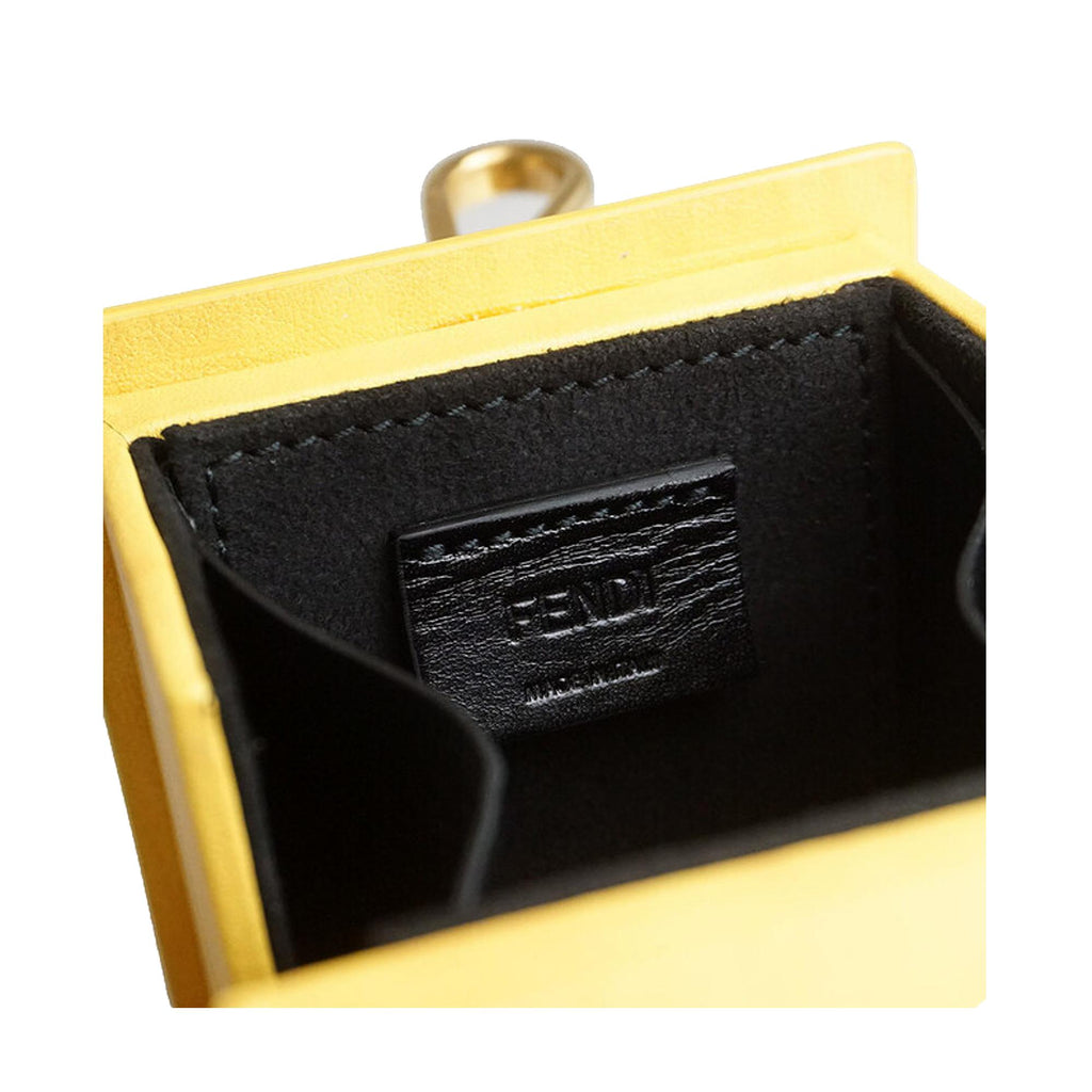 Fendi Roma Mini Box Yellow Leather Key Ring Charm 7AR894 at_Queen_Bee_of_Beverly_Hills