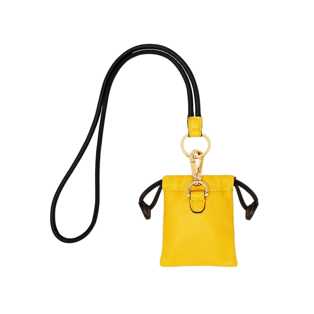 Fendi Roma Yellow Leather Lanyard Drawstring Pouch 7AR897 at_Queen_Bee_of_Beverly_Hills