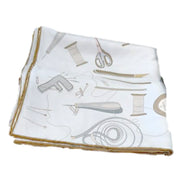 Fendi Multi-Color Graphic Print Silk Scarf Light Blue sold at Queen Bee of Beverly Hills