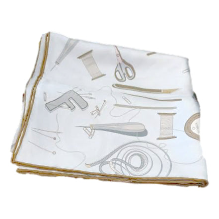 Fendi Multi-Color Graphic Print Silk Scarf Light Blue sold at Queen Bee of Beverly Hills
