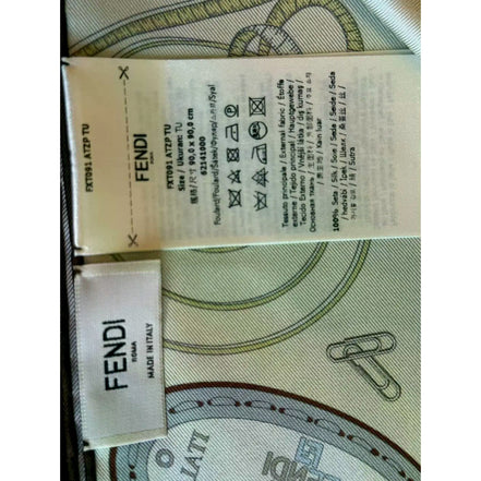 Fendi Multi-Color Graphic Print Silk Scarf Malva Multicolor - available at Queen Bee of Beverly Hills. 