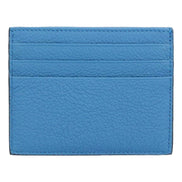 Fendi Signature Fiordaliso Blue Grained Leather Card Case Wallet available at Queen Bee of Beverly Hills