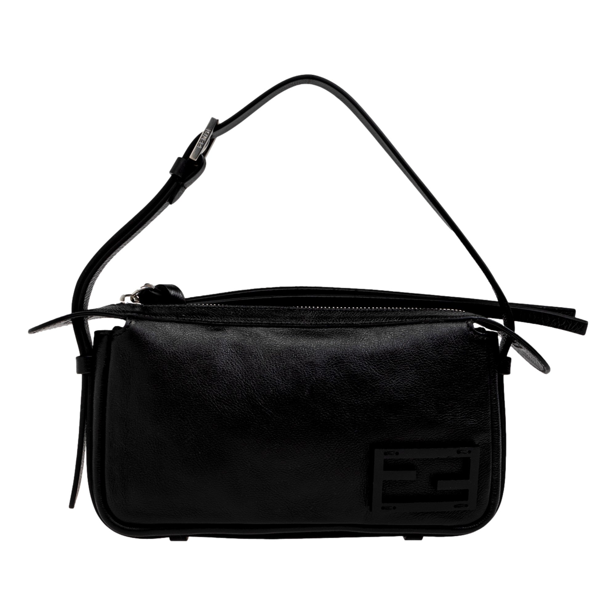 Fendi Simply Fendi Mini Black Leather Shoulder Bag