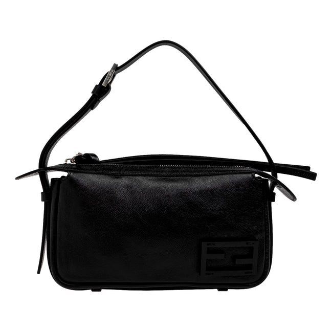 Fendi Simply Fendi Mini Black Leather Shoulder Bag