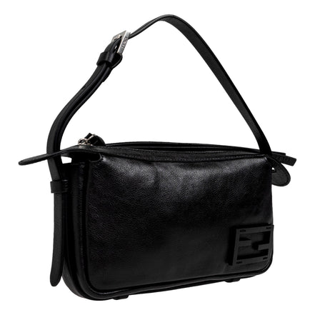 Fendi Simply Fendi Mini Black Leather Shoulder Bag