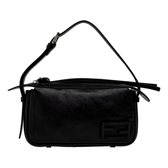 Fendi Simply Fendi Mini Black Leather Shoulder Bag available at Queen Bee of Beverly Hills
