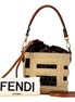 FENDI Step Out Bucket Bag Mini Canvas and Leather Zucca FF Logo available at Queen Bee of Beverly Hills