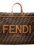 Fendi Sunshine Jacquard Canvas Leather Brown Zucca Large Tote available at Queen Bee of Beverly Hills