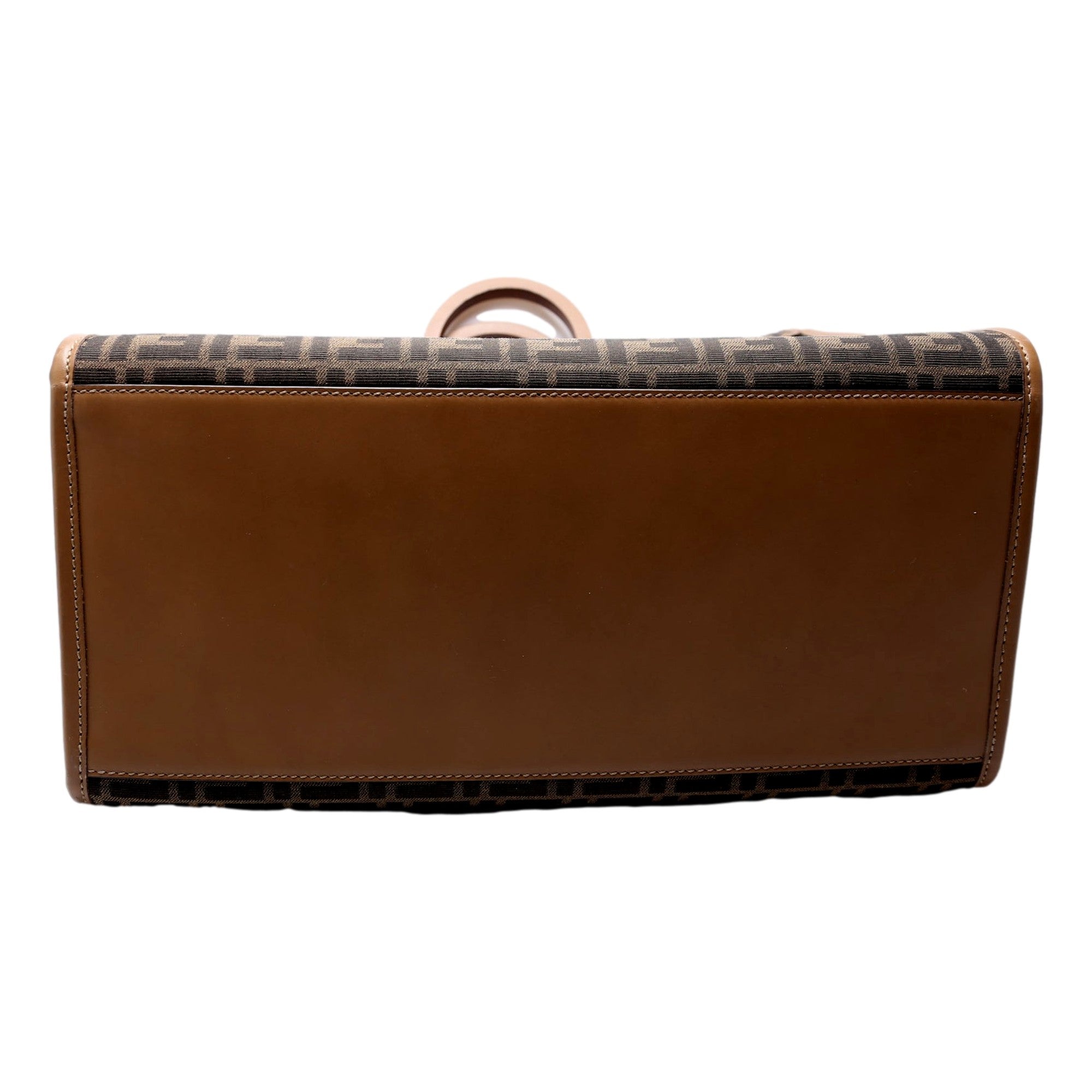 Fendi Sunshine Jacquard Canvas Leather Brown Zucca Large Tote available at Queen Bee of Beverly Hills