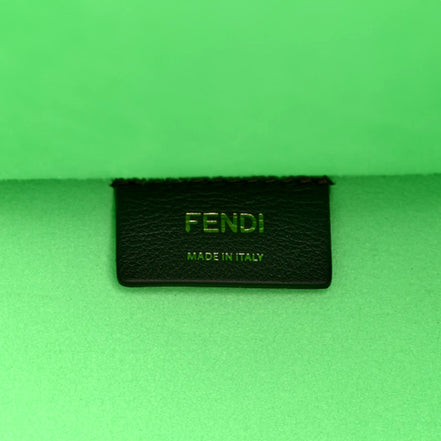 Fendi Sunshine Medium Plexi FF Embossed Leather Tote Edamame Green available at Queen Bee of Beverly Hills