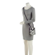 Fendi Sunshine Nero and Blanco Calfskin Leather Mini Bag available at Queen Bee of Beverly Hills